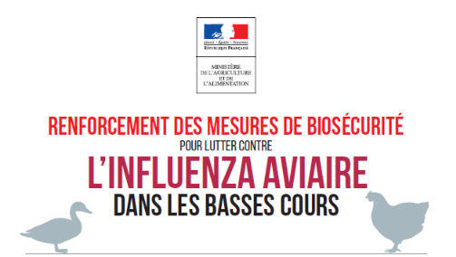 Affichettes renforcement des mesures contre l'Influenza Aviaire